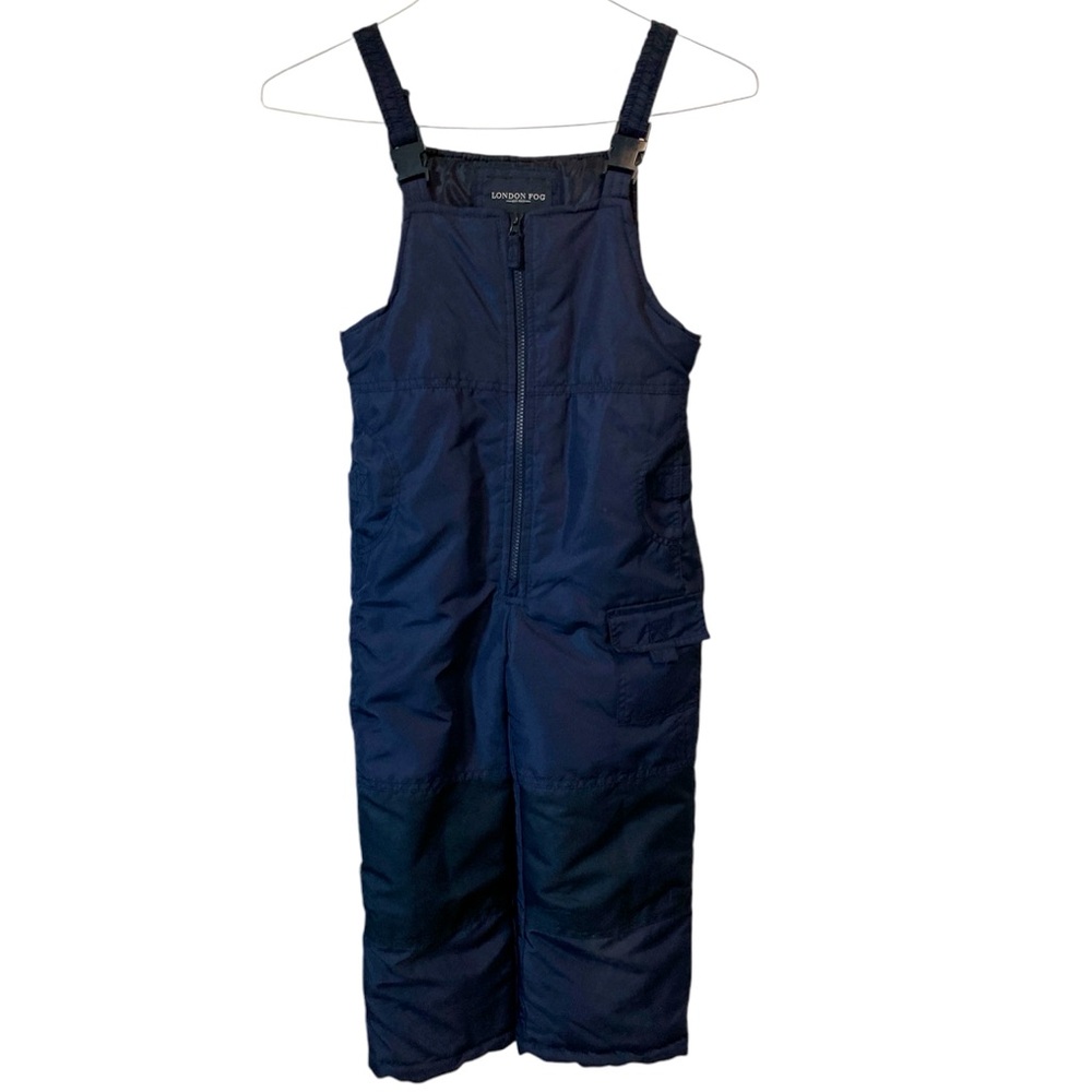 London Fog Snow Ski Bib Overalls Snowboarding Winterwear Kid Sz 7 Navy Unisex